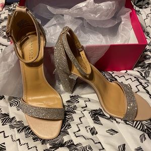 Rhinestone high heel shoes